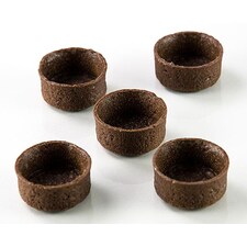 Coji pentru Mini-Tarte Desert, Rotunde, Ø 3,8cm, h1,8cm, Filigrano, Aluat Fraged cu Ciocolata, 200 buc. - Karl Zieres1
