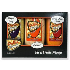 Set Sosuri Dollie pentru Gratar (Original, Pepper Curry, Sweet Onion Bacon), 3 x 290ml, 870ml - Dolliefoods