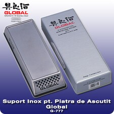 Suport Inox pentru Piatra de Ascutit, 21 x 7cm - Global, Japonia