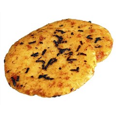 Biscuiti Crocanti de Orez - Bin Bin Rice Crackers, cu Alge de Mare si Sos de Soia, ø cca. 7cm, 135g