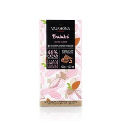 Ciocolata Bahibe cu Lapte si Migdale, 46% Cacao, Tableta, 120g - VALRHONA