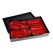 Bento Box Neagra, Interior Rosu, Plastic, 37,5 x 26 x 6cm
