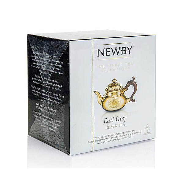 Ceai Negru Grey Earl, Silken Pyramids, 15 buc, 37,5 g - Newby