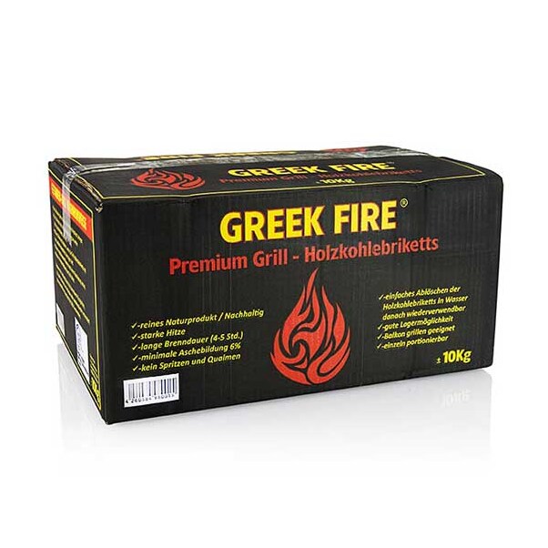 Brichete pentru Gratar, Lemn de Fag, 10Kg - Greek Fire