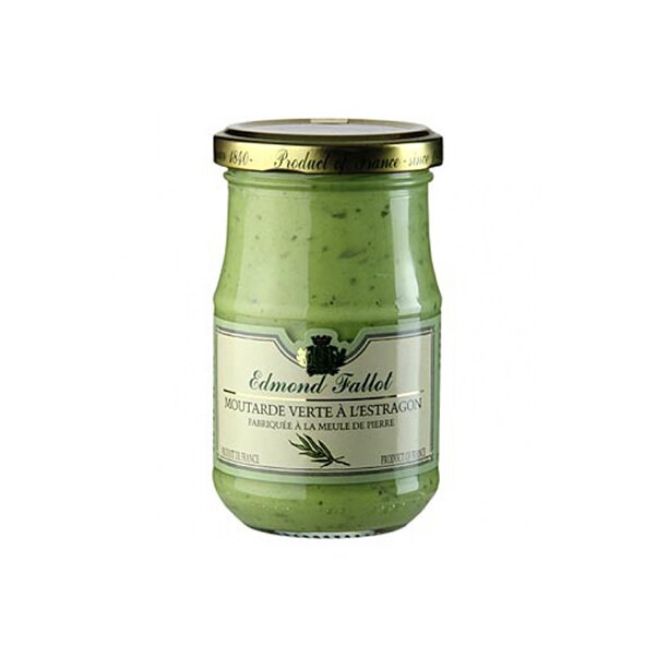 Mustar de Dijon cu Tarhon, Verde, Fin, 190 g - Fallot, Franta