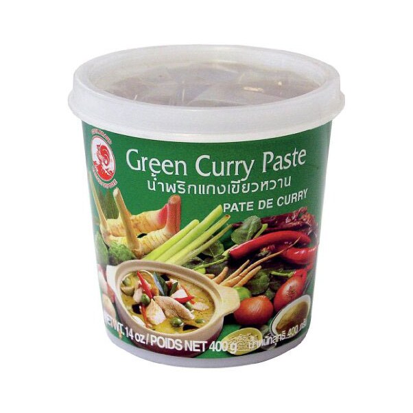 Pasta de Curry, verde (Thai-Curry), 400 g - Cock Brand